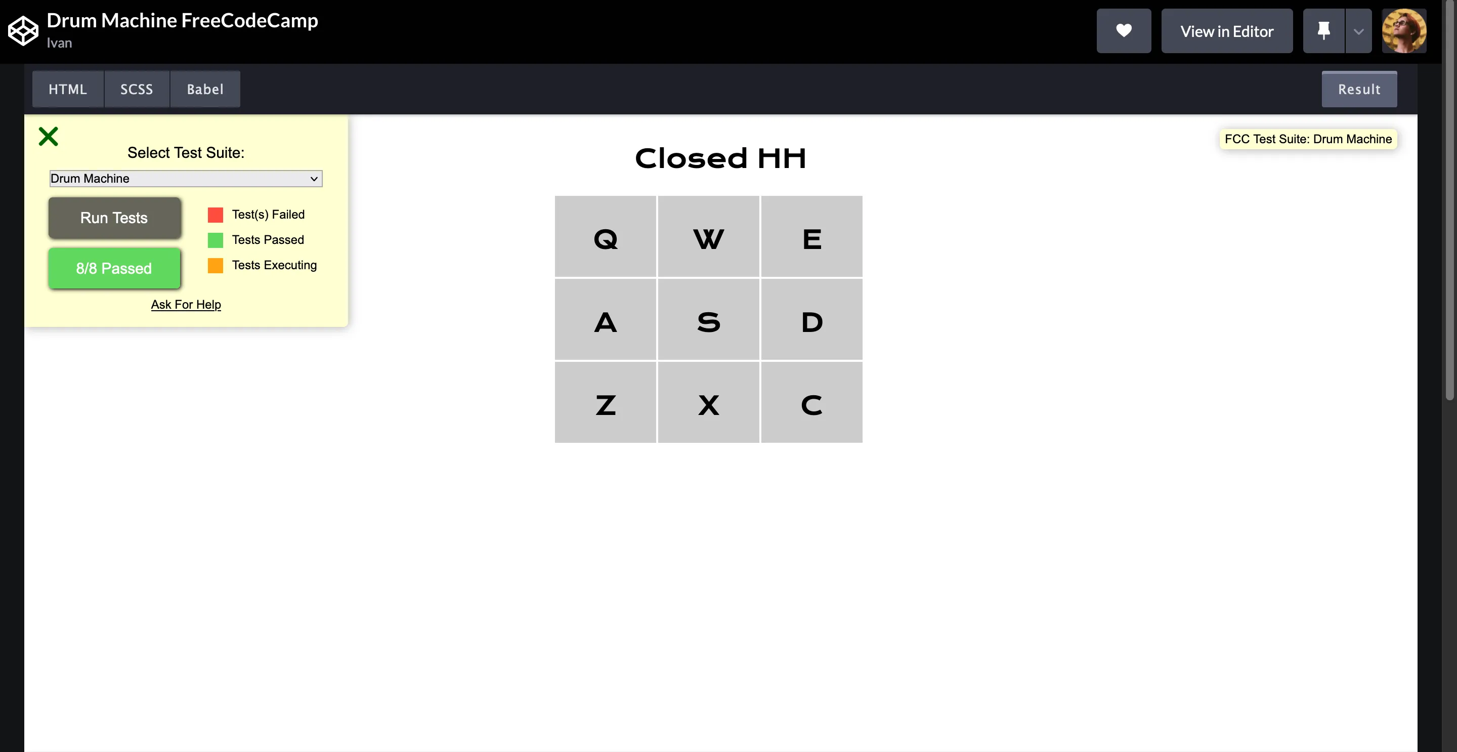 Drum Machine emulator for FreeCodeCamp